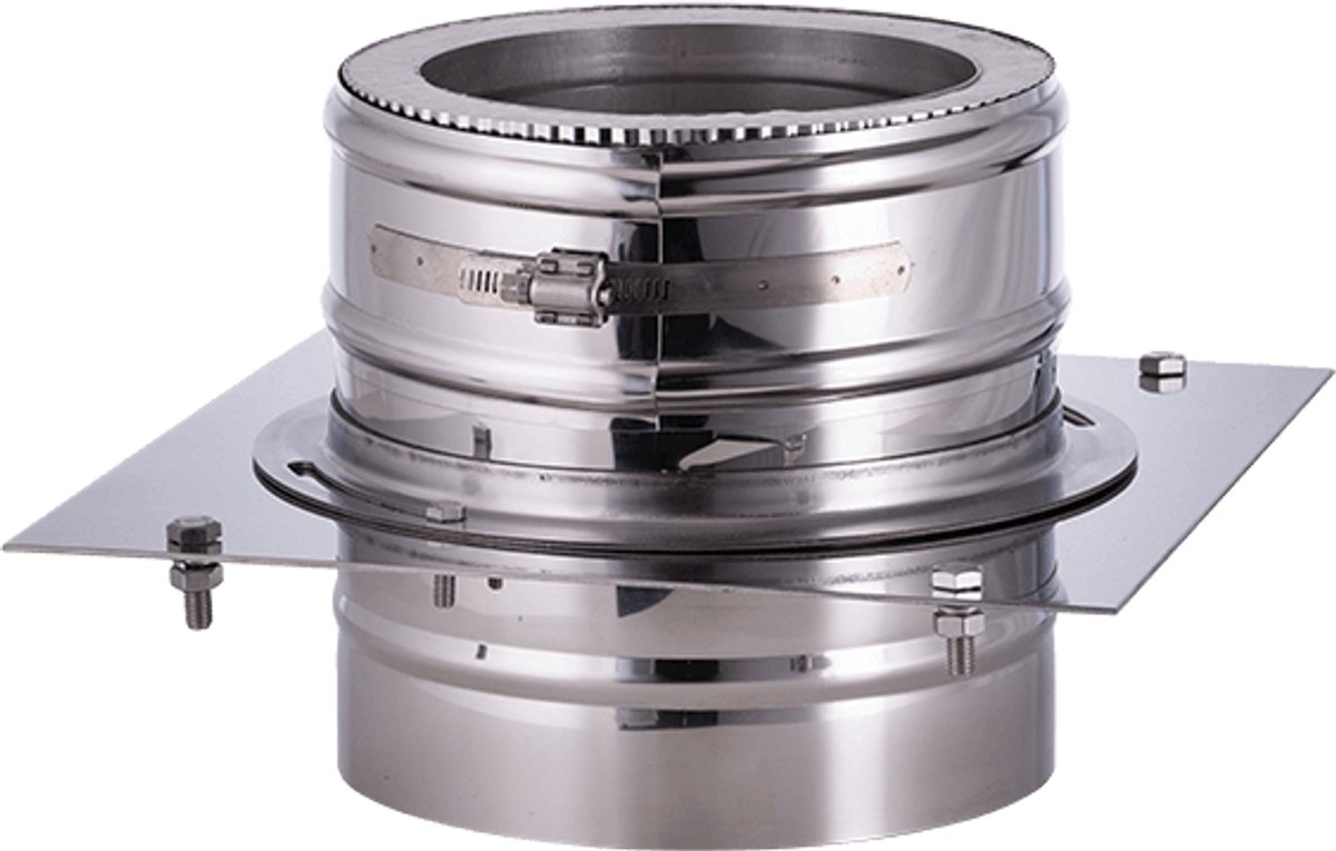 Bevestigingsplaat voor gevelmontage Ø200/150mm 0,5mm RVS.