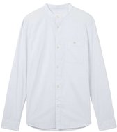 Tom Tailor Denim - Overhemd met staande kraag in basic pasvorm - Maat S - light herringbone structure