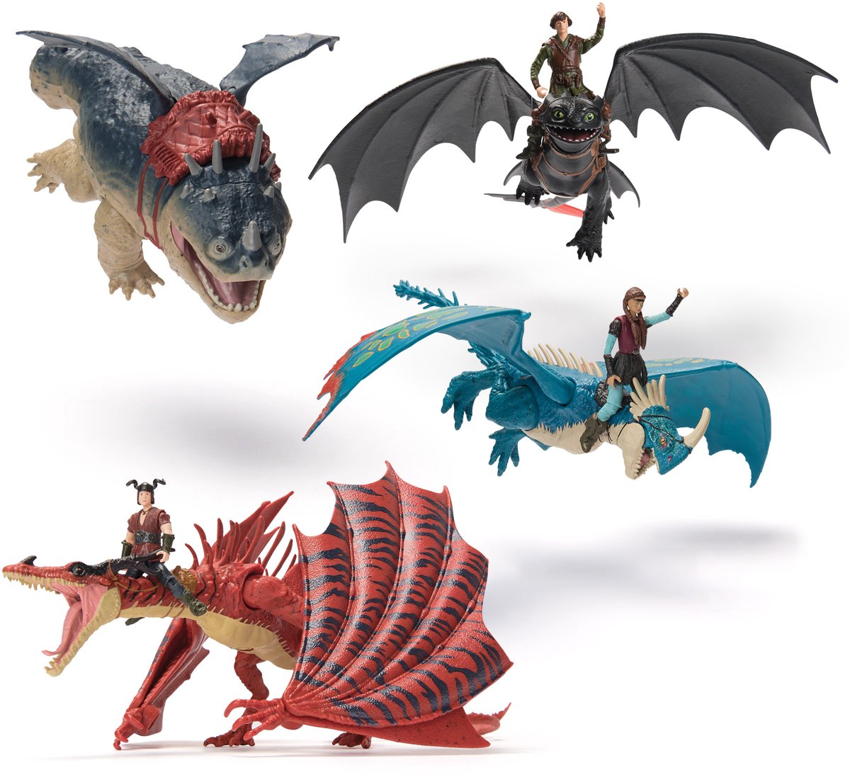 How To Train Your Dragon - Hoe Tem Je Een Draak - Eindstrijd Speelset met 4 Draken en 3 Vikingen - Speelgoed