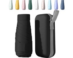 Mini UV-Paraplu - Compact & Lichtgewicht (14cm) - UPF50+ - Windproof - Paraplu Opvouwbaar - Met Opbergcase - Ideaal Cadeau - Paraplu's in Kamperen & Outdoor
