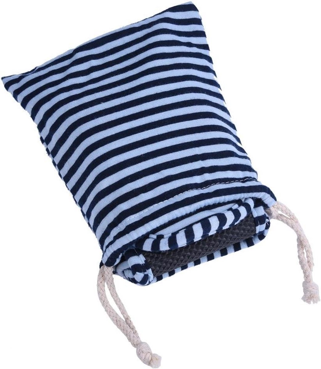 VGEBY 1 Paar Reizen Opvouwbare Slippers Antislip Met Trekkoord Opbergtas voor Thuis Hotel Vlucht Indoor Outdoor, Groene strepen voor mannen, 18*12*6 cm