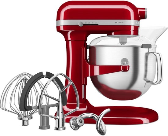 KitchenAid Artisan Standmixer met in Hoogte Verstelbare Kom - Krachtig, stil, 11 snelheden, roestvrijstalen accessoires en capaciteit van 6,6L - Keizerrood van KitchenAid — afbeelding 4