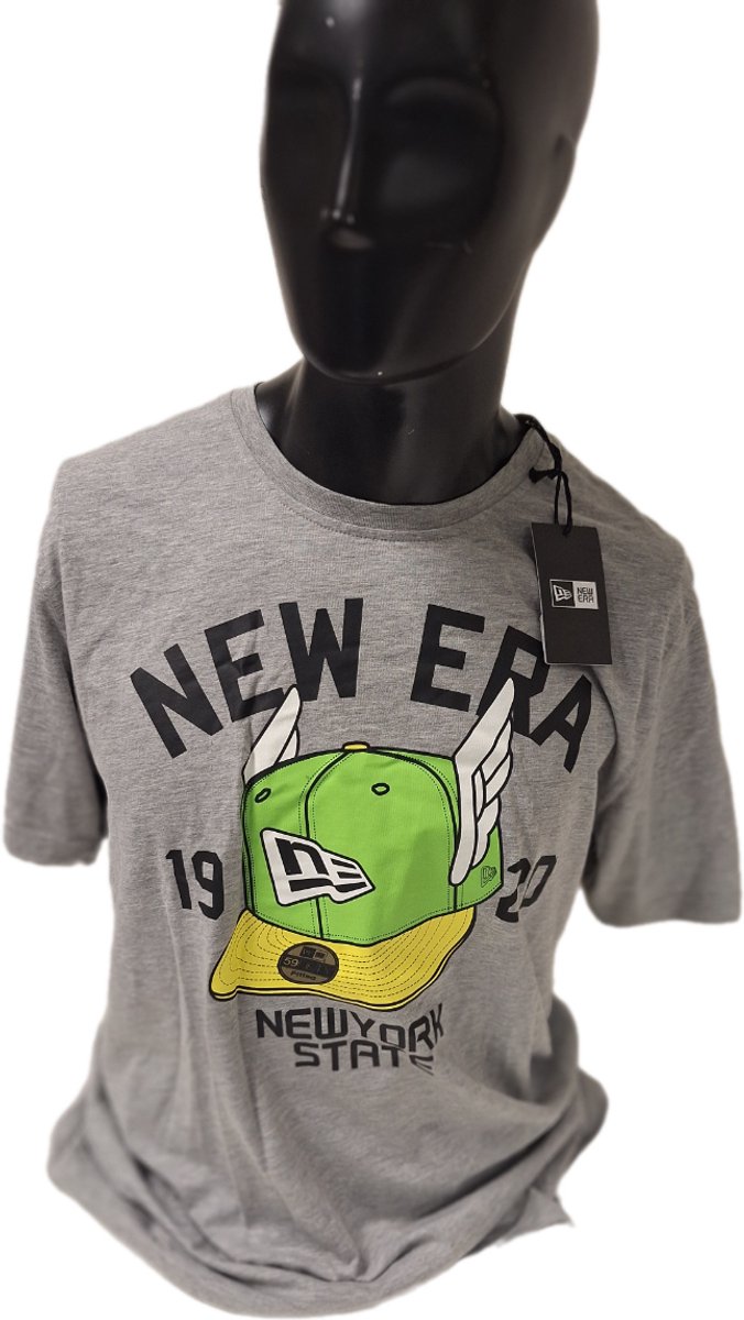 NEW ERA- TSHIRT-CAPPRINT- -XXL Grijs