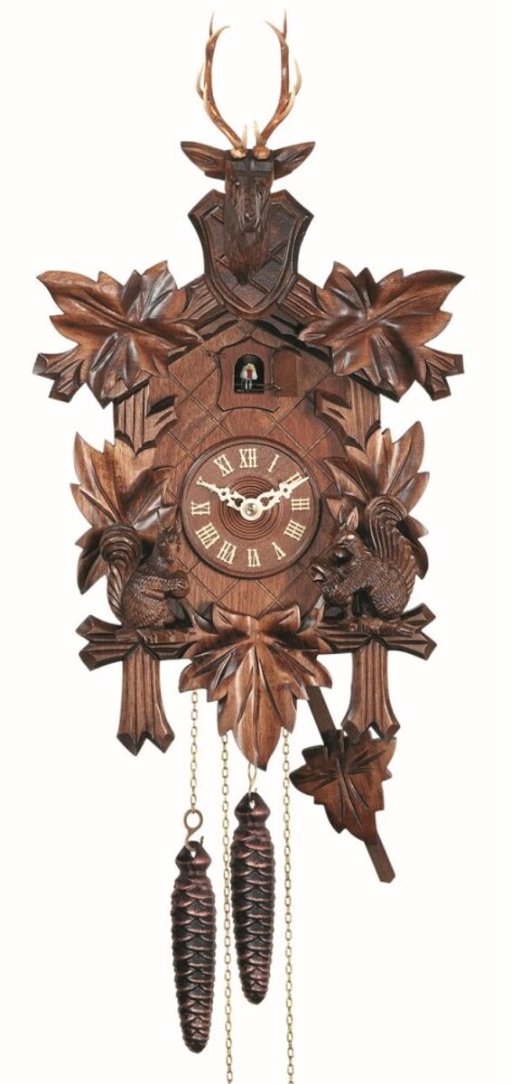Engstler 533 - Koekoeksklok - 1-daags kettinguurwerk - Notenhout - 38 cm Bruin