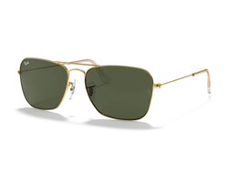 Ray-Ban Caravan RB3136 Goud/Groen 58mm