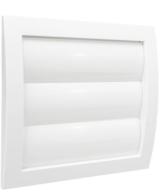 White ventilation grille, 100 x 100 mm, metal, exhaust air vent, ventilation with insect mesh, exhaust air vent