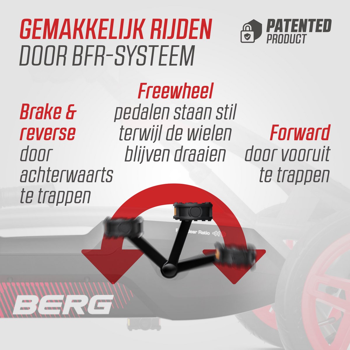 BERG Rally APX Red 3 Gears Skelter - 4+ Jaar - Verstelbare Stoel - Drie versnellingen - LED verlichting - Soundbox Race - Rood — afbeelding 9