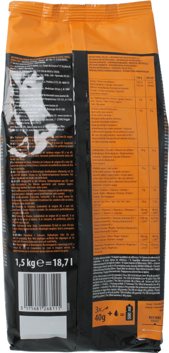 Isostar Energiedranken - Hydrate&Perform - Ecopack - Sinaasappel - 1,5 kg van Merkloos — afbeelding 3
