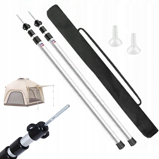 Bâches de tente universelles télescopiques réglables en aluminium - 2 m - Accessoires de tente pour le toit de l'auvent, le porche, la voile d'ombrage Bâches de tente universelles télescopiques réglables en aluminium - 2 m - Accessoires de tente pour le toit de l'auvent, le porche, la voile d'ombrage