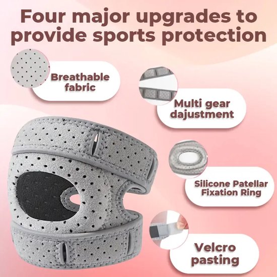 Kniebandage - Ademend 100% polyester, medium stretchstof, aantrekmodel, comfortabele stijl, sportbeschermende uitrusting, unisex professionele kniebrace, yoga, gewichtheffen, voetbal, basketbal, 1 stuk