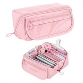 Potlood case Canvas Potlood Bag 100 Slots Gekleurde Potlood Case Roll Houder Multifunctionele Pouch Voor School Art Soft Travel Potlood Houder ( Kleur: Paars