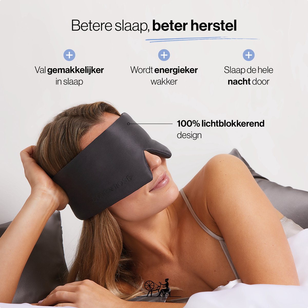 Dore & Rose - Slaapmasker - Oogmasker - Zijden Slaapmasker Voor Mannen en Vrouwen - Deep Sleep Mask - Eye Mask - Verduisterend - Wallen - Zwart - Nº 18 Ébène du Chêne — afbeelding 3