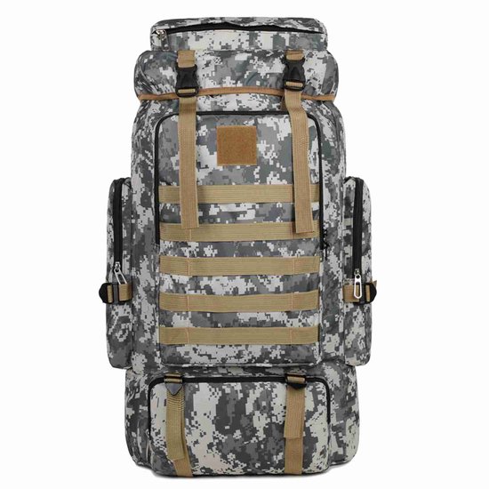 Sac à Dos 80l Tactique Sac à Dos Militaire Tactique 80L Noir - Tissu Oxford 600D - Neuf Pour Camping Randonnée Trekking Grand Sac à Dos Noir Neuf
