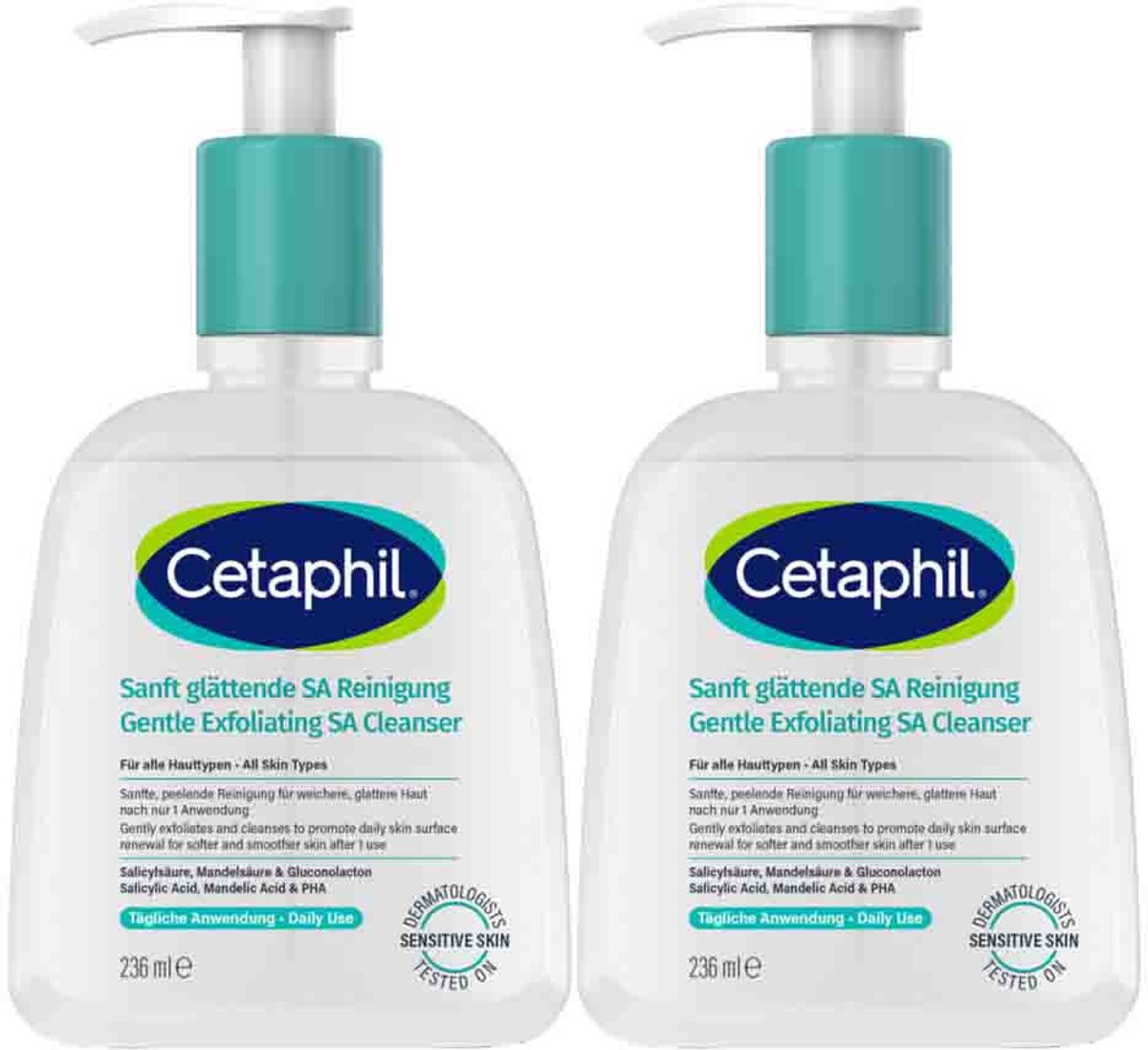Cetaphil Exfoliërende Salicylzuur Reinigingsgel - 2 x 236 ml - Voordeelverpakking