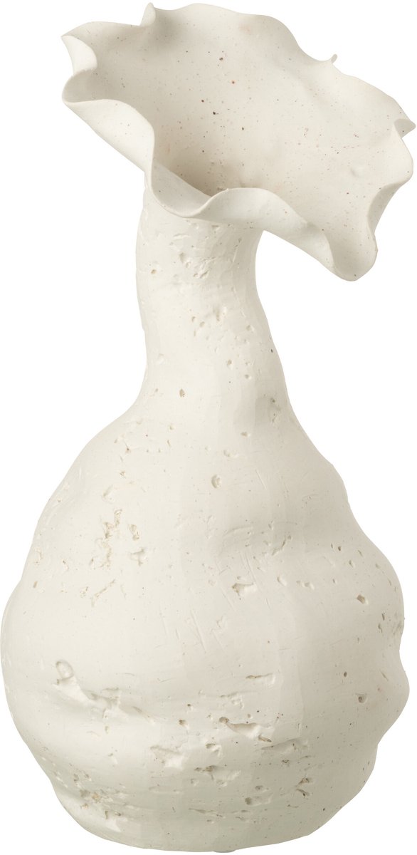 J-Line vaas Helix keramiek - wit - large