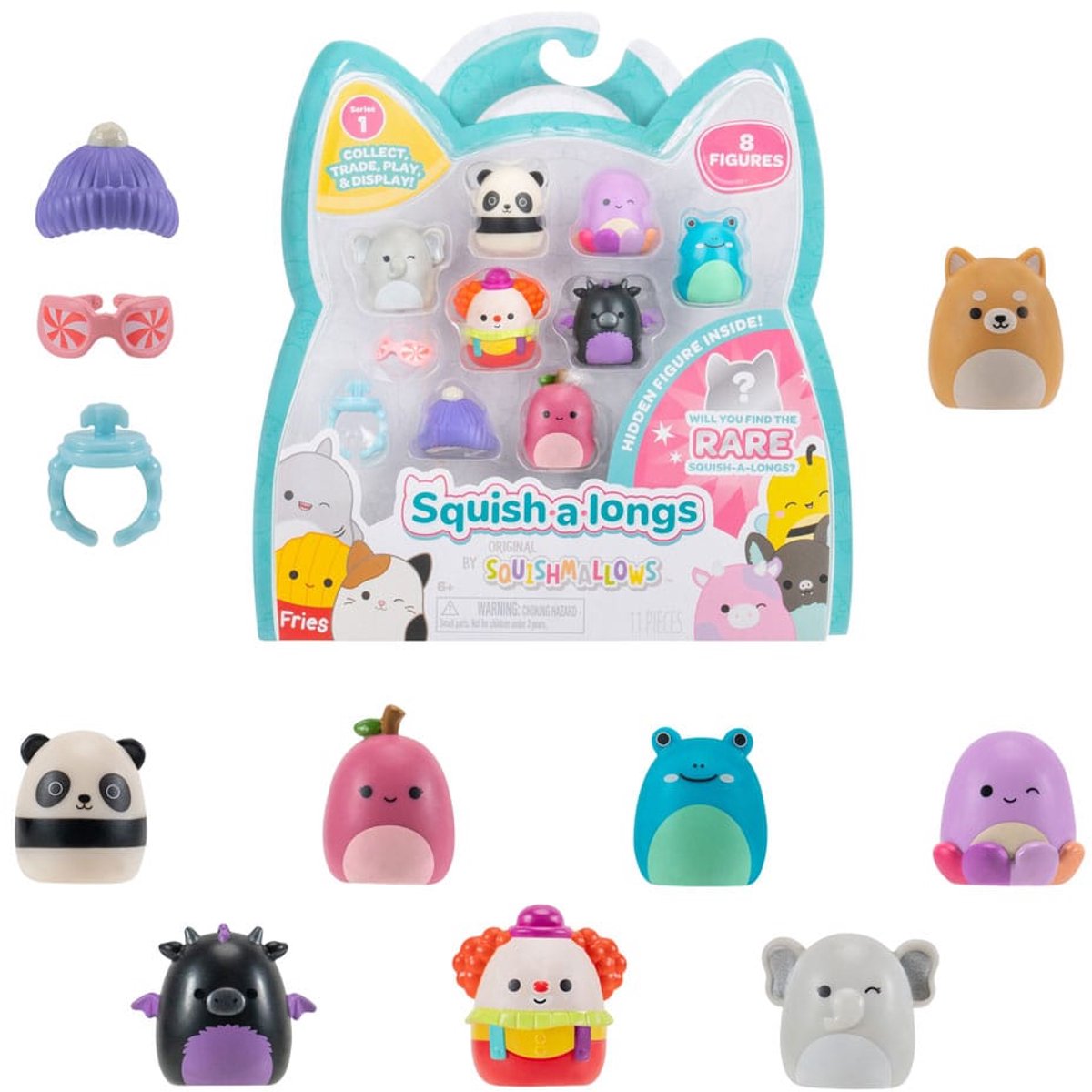 Squishmallow Squish a longs Mini Figures 8-Pack Style 3 3 cm