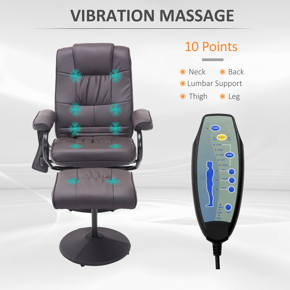HOMCOM HOMCOM 10-punts Massagestoel - afbeelding 4