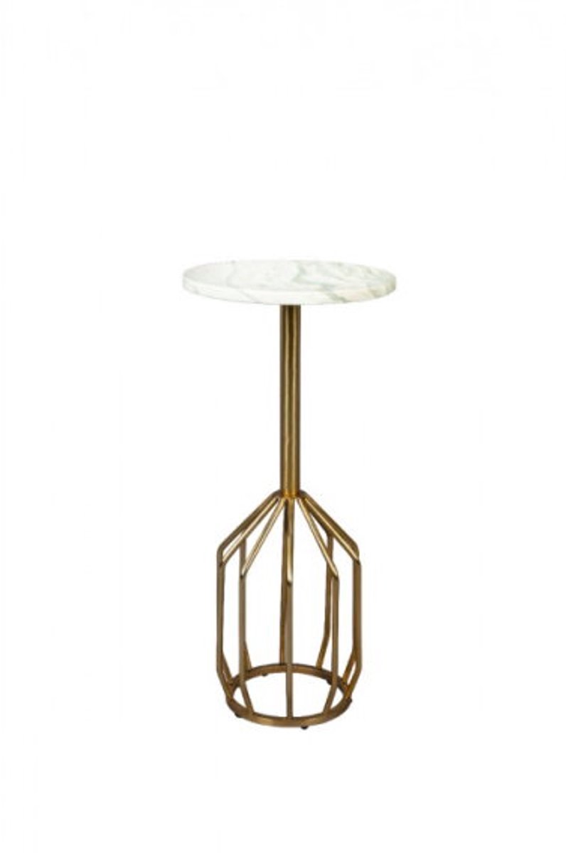 Dutchbone Salerno Bijzettafel Rond 25 cm Marmer Goud