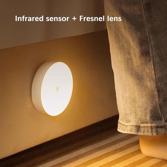 LED Nachtlampje - Nachtlampje met Bewegingssensor-Draadloze Ledlamp - 2 Stuks - 3 Standen - 1 wit licht 1 warm licht - LED Nachtlampje - Magnetisch - LED Kastverlichting en Trapverlichting met Sensor - Draadloos op Batterij - Wandlamp van Merkloos — afbeelding 4
