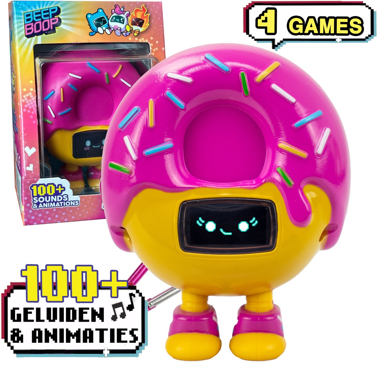Eolo Beep boop mochi - je virtuele huisdiertje met emoties, 4 games en 100+ geluiden & animaties - verzorgen en spelen - interactief speelgoed