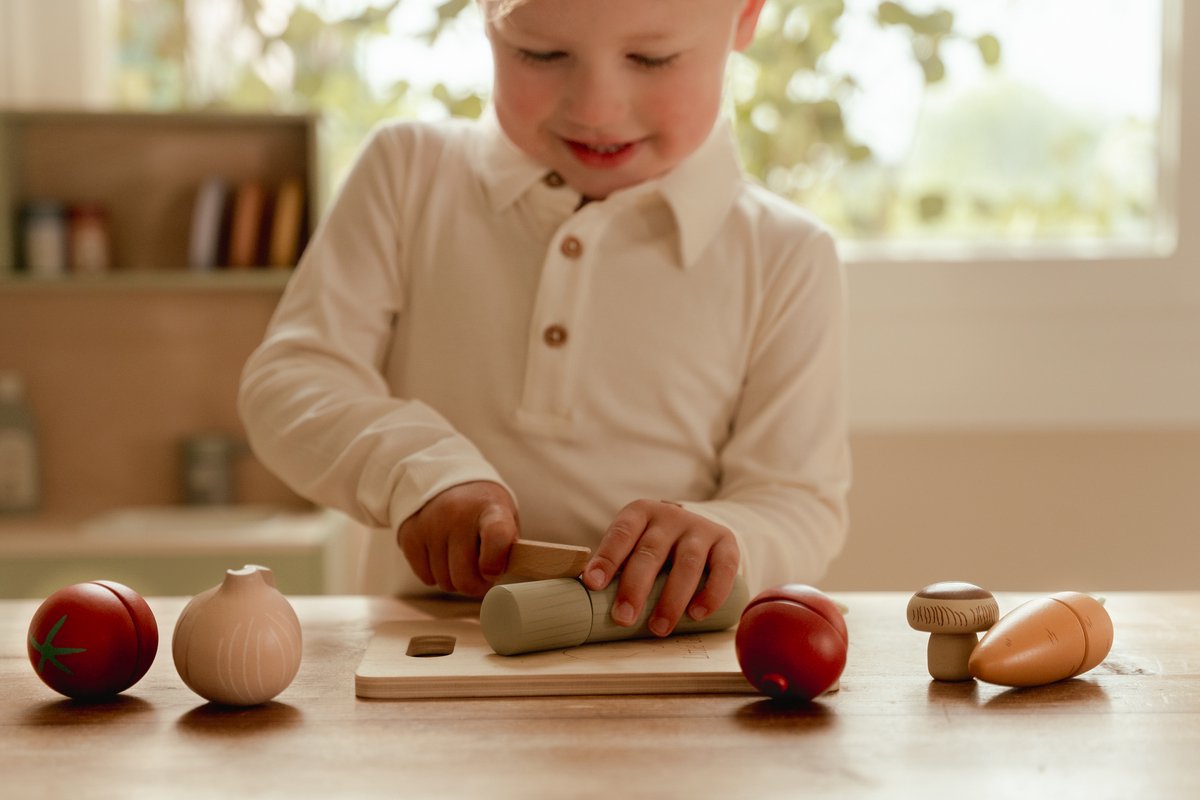 Little Dutch speelgoed snijgroenten houten speelset voor kinderen. — afbeelding 9
