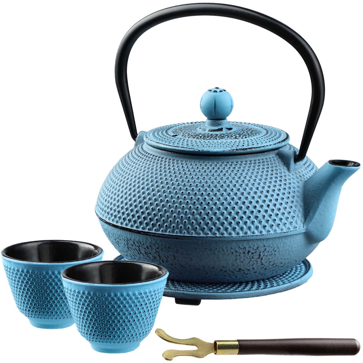 KADAX Japanse theepot, 850 ml gietijzeren ketel, diameter 15 cm kan met netfilter en robuu