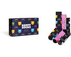 Happy Socks 3 paar sokken - Heren & Dames - Maat 41-46 - Dieren, Kat