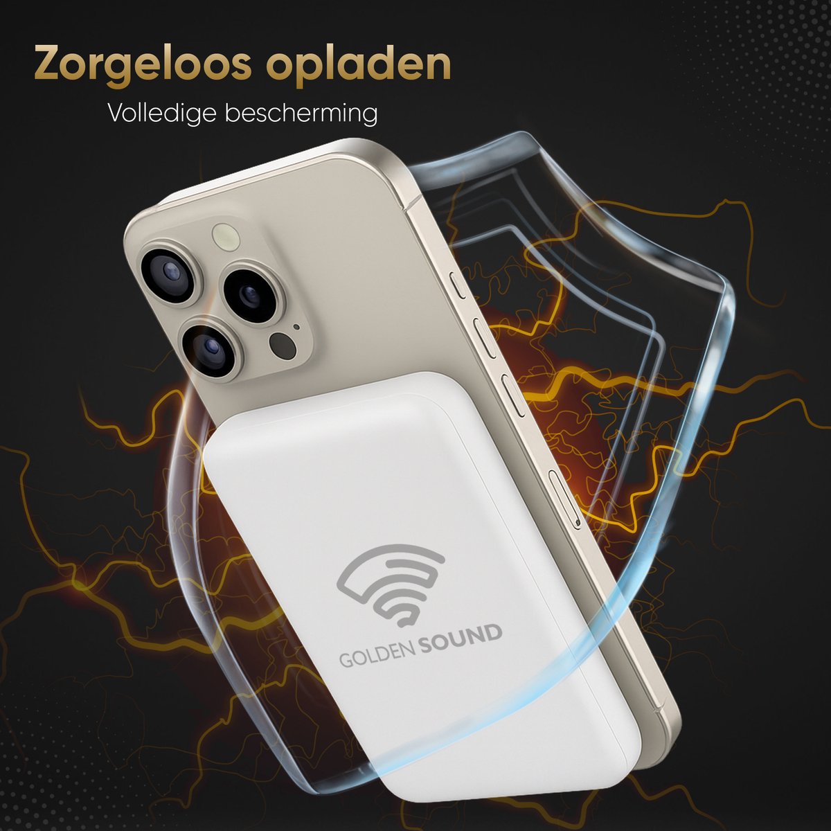 Golden Sound Powerbank 10.000 mAh Wit Magnetisch Opladen - afbeelding 3