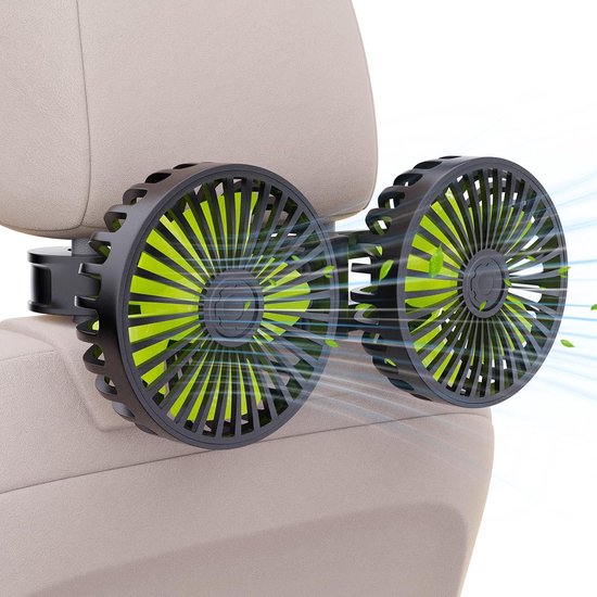 Umllpet 12V Auto Ventilator, 12V Dreilüfter Ventilator Auto 360 Grad