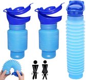 2 stuks Camping Draagbare Toiletfles Tas Reizen Potje Urine Trechter - Herbruikbaar urinaal - Lekvrij - 750ml - Urinefles - openlucht - Urinaal voor onderweg - voor Unisex Mannen Vrouwen Kinderen Kinderen Auto Verkeersopstopping