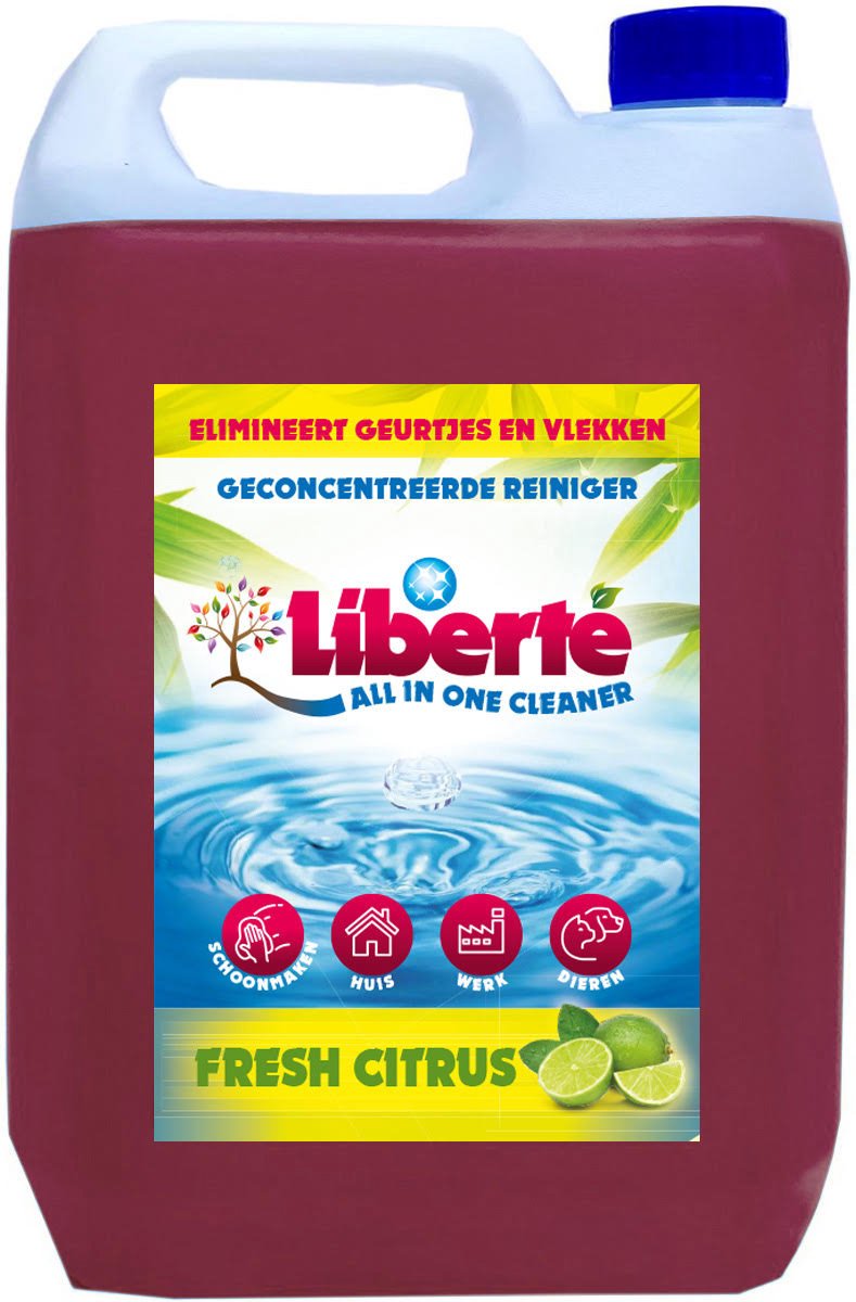 All in One Cleaner Fresh Citrus 5 Liter - Multifunctionele Reiniger - Dieren - Huis - Auto - Kantoor - Hygiëne