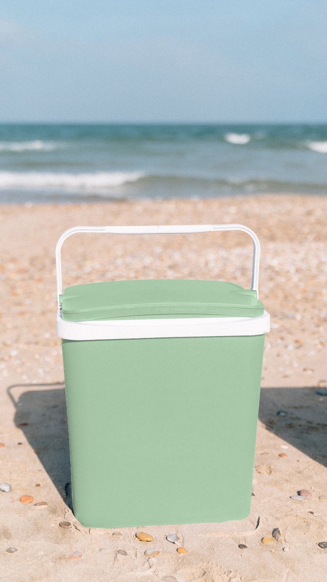 Sunnydays Beach Vibes Koelbox - 24 liter - kunststof - groen - 40 x 30 x 36 cm van Merkloos — afbeelding 2