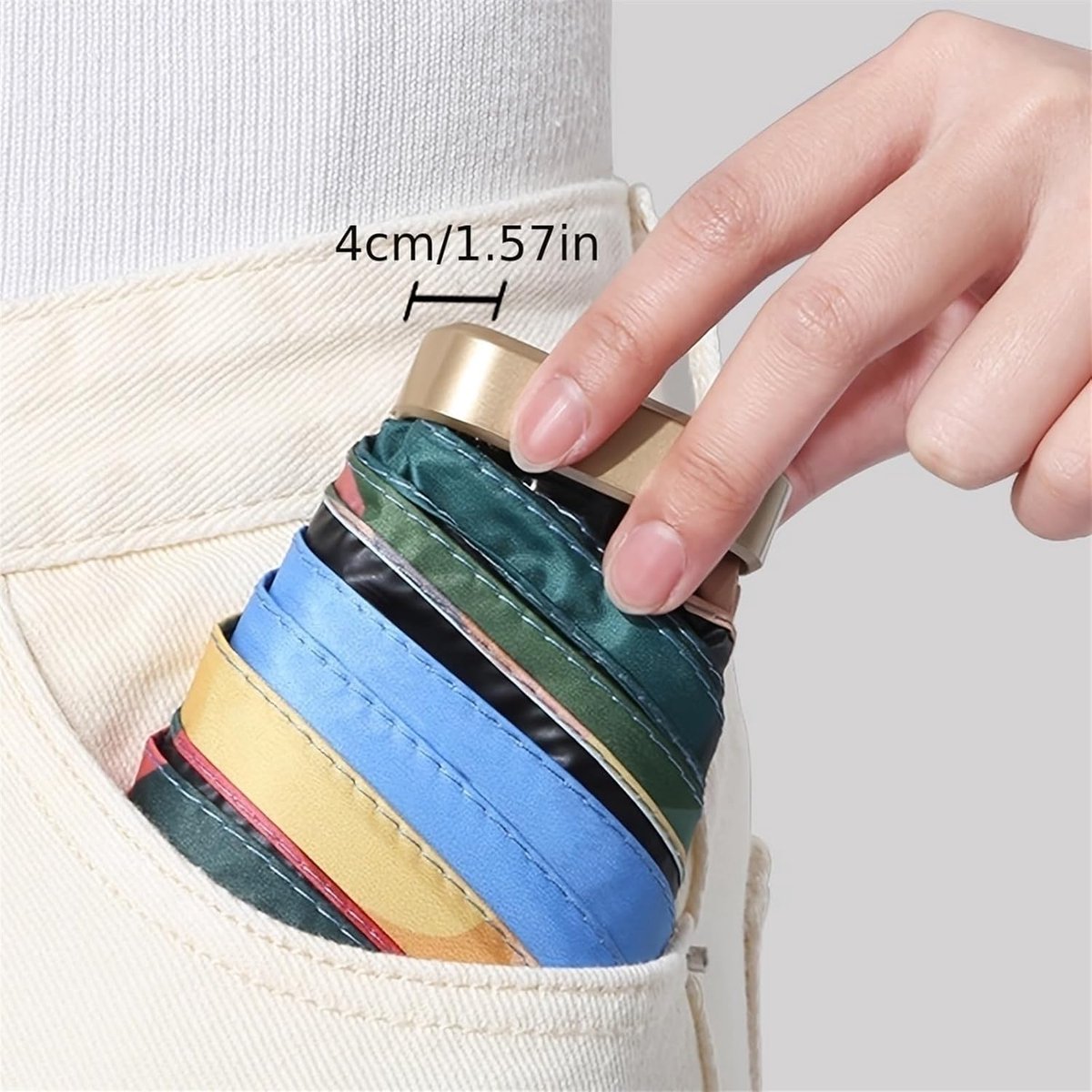 Paraplu's - Paraplu opvouwbaar -Reisminiparaplu - voor in de tas - met hoes - Kleine - compacte UV-bescherming - Lichtgewicht - klein opbergvakje - UV50+ Opvouwbare Zonnescherm Paraplu - Extra Plat 6-Voudig — cadeau in Sport & Outdoor - foto 5