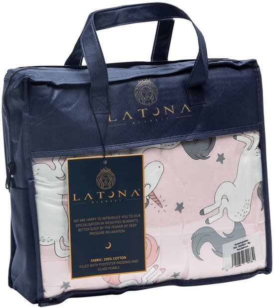 Latona Blanket® Verzwaringsdeken kind 100 x 150cm - 3kg - Eenhoorn - Polyester - Weighted blanket
