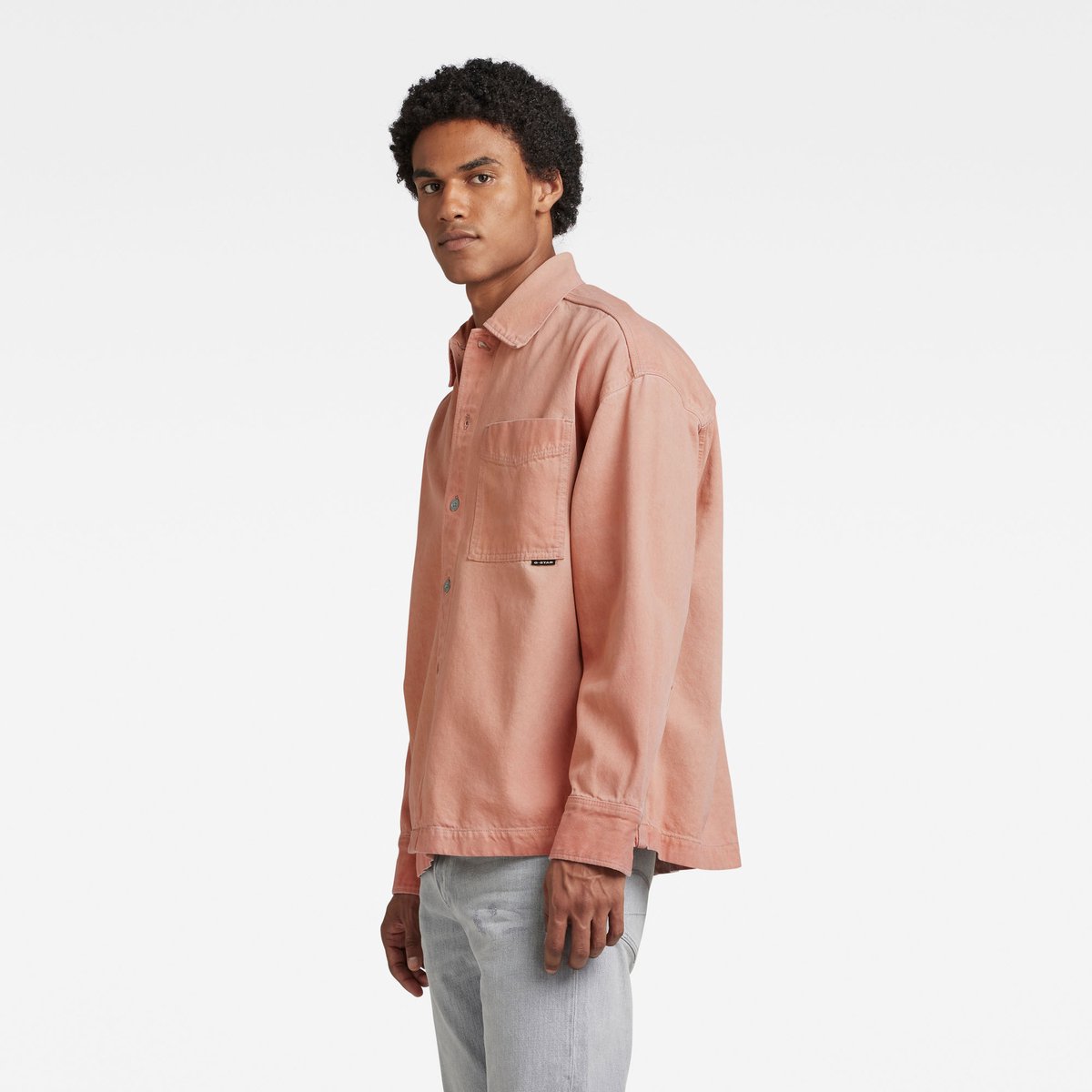 G-Star Boxy Fit shirt ls Heren Overshirts Rainbow Light Dusty Rose Gd