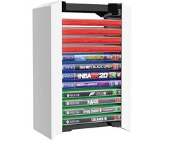 Tour de rangement Jeux – Support CD universel pour 12 Jeux – Compatible avec Playstation 5/4, PS5, PS4, Xbox et disques Blu-ray – Organiseur de jeux – Compact et empilable