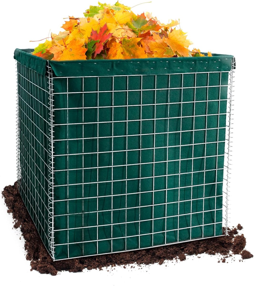 1000L Tuin Compostbak - 100x100x100cm Metalen Compostbak voor Tuin- en Keukenafval Composteren