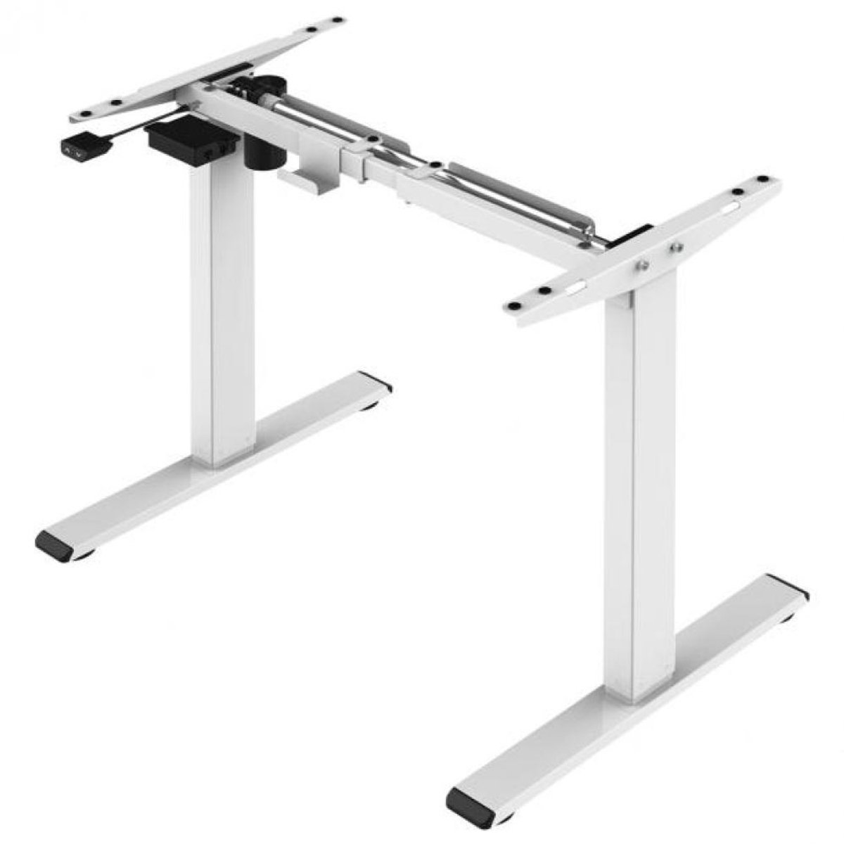 FLE - Hoogwaardig zit-sta bureau max 200 cm breed wit gepoedercoat elektrisch verstelbaar van 71 tot 120 cm