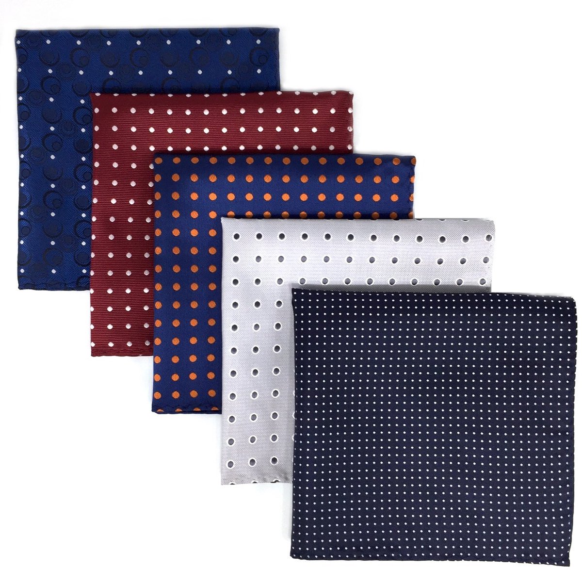 Ibenzoa® Set van 5 Luxe Zakdoeken voor Heren - Vierkant en Handgemaakt met Hoogwaardige Stof