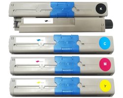 InktDL Huismerk geschikt voor OKI 44469803 - 44469704 Toner - 4 Cartridges - Geschikt voor C310DN - C330DN - C331DN - C510DN - C511DN - C530DN - MC561DN