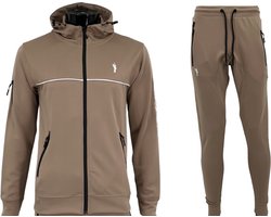 Hitman - Trainingspak Heren - Joggingpak Heren - Sportkleding Heren - Cadeau voor Man - Beige - Maat XL