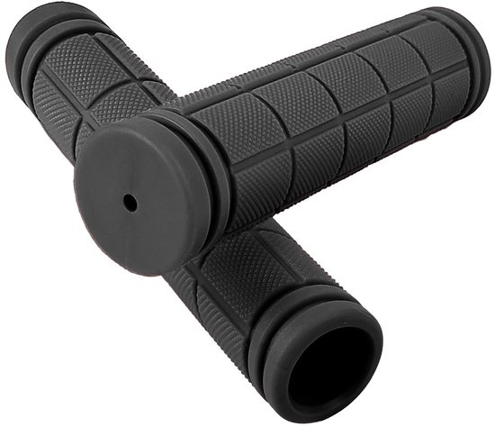 1 paar siliconen mountainbikegrepen, siliconen fietsgrepen, antislip schokbestendig, 18 mm diameter handvatten met stuuruiteinden, schuimrubberen handvatten met pluggen(geel