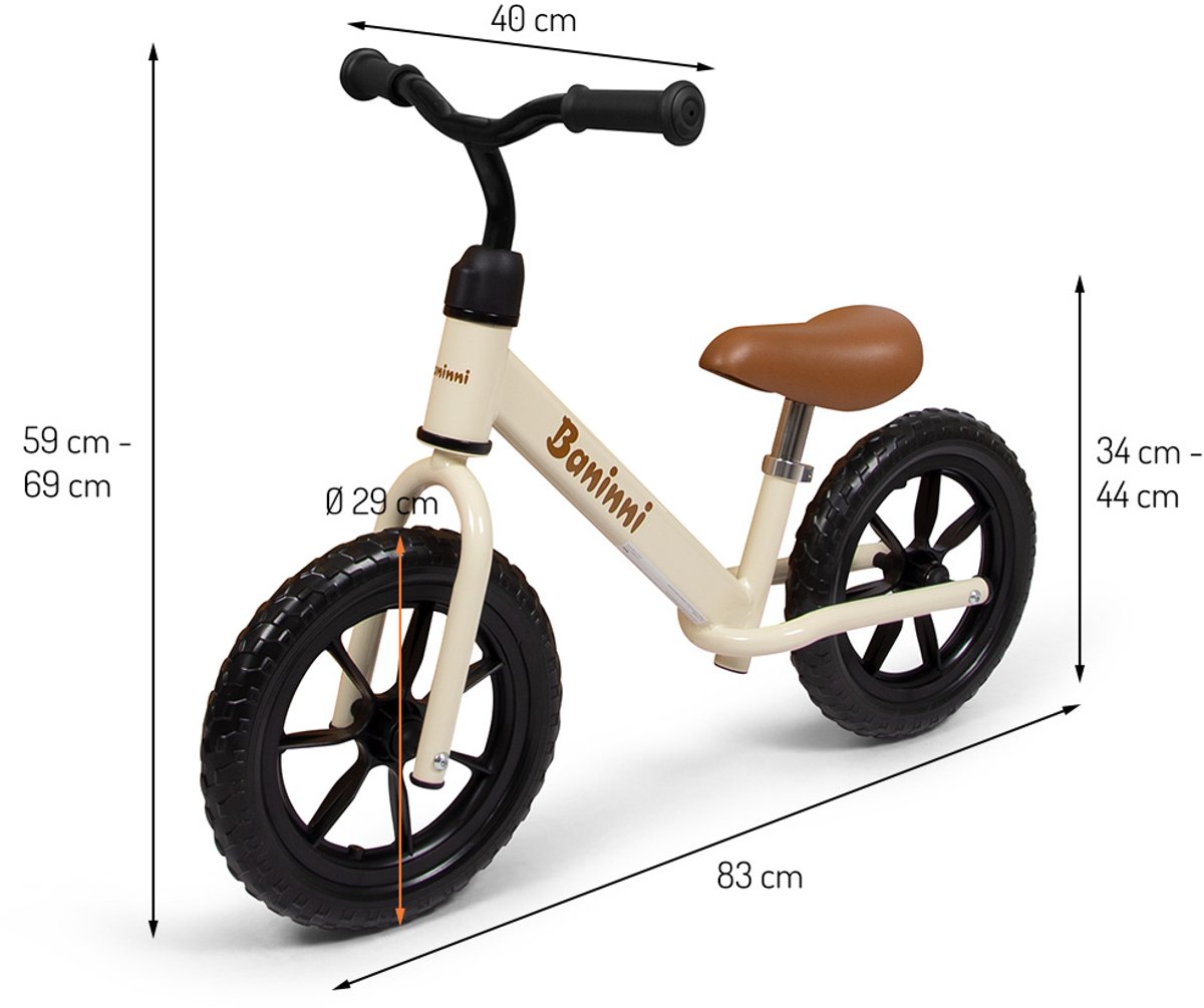 Baninni Loopfiets 2 - 5 Jaar Lola Beige - Zwart thumbnail 2