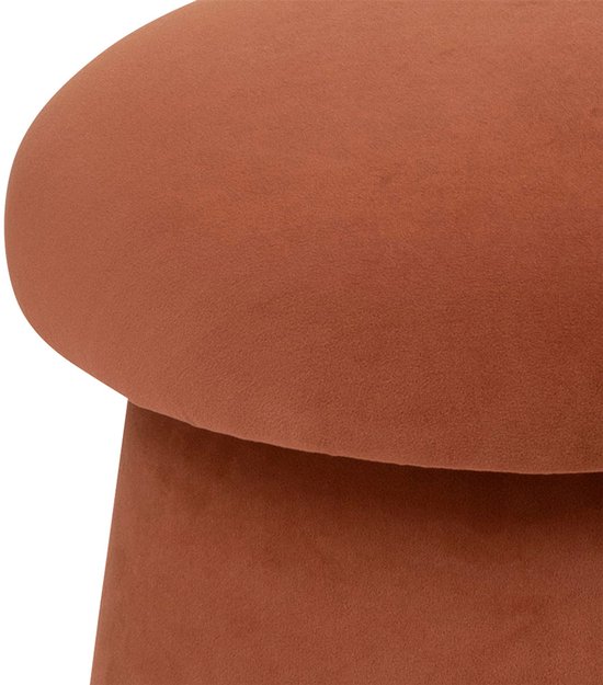 Pouf en velours Ø 37 cm Autun Oranje