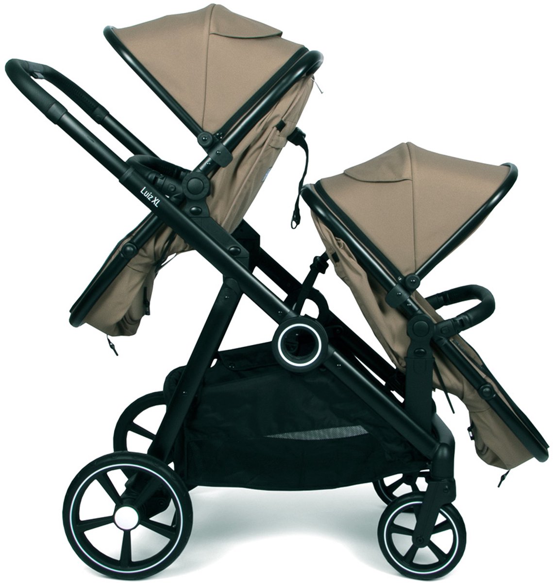 Baninni Luiz XL Duo Kinderwagen Taupe – Innovatieve Oplossing met Extra Ruime, Convertibele Zitjes van Geboorte tot 22 kg — afbeelding 6