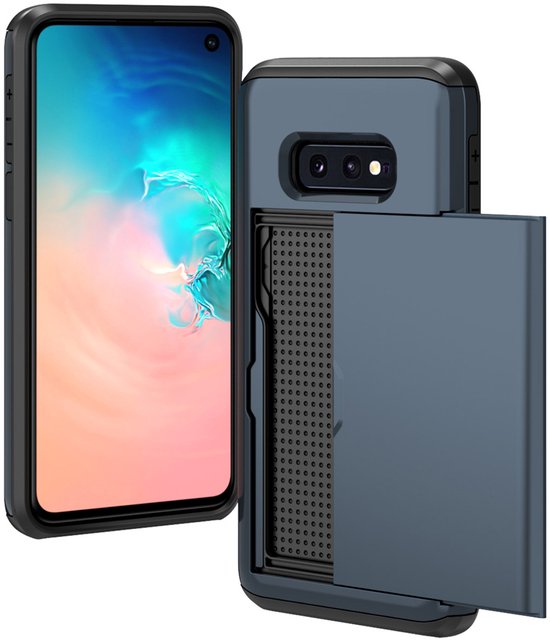 imoshion Hoesje met Pasjeshouder - Geschikt voor Samsung Galaxy S10e - Backcover met pasjeshouder - Donkerblauw