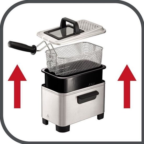 Tefal Easy Pro FR3330 - Frituurpan - 3 L - Koude Zone - Kijkvenster - Makkelijk Schoonmaken - 2200W - RVS Design