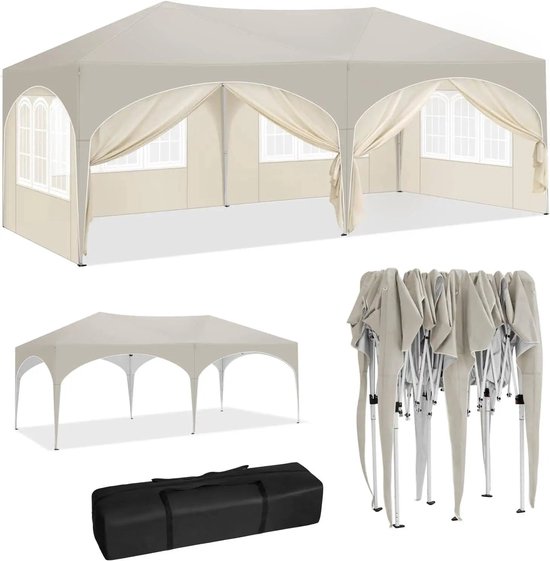 Tuinpaviljoen Emine, 4 x 3 m, waterafstotend , inclusief spantouwen en Tuinpaviljoen Emine, 4 x 3 m, waterafstotend , inclusief spantouwen en