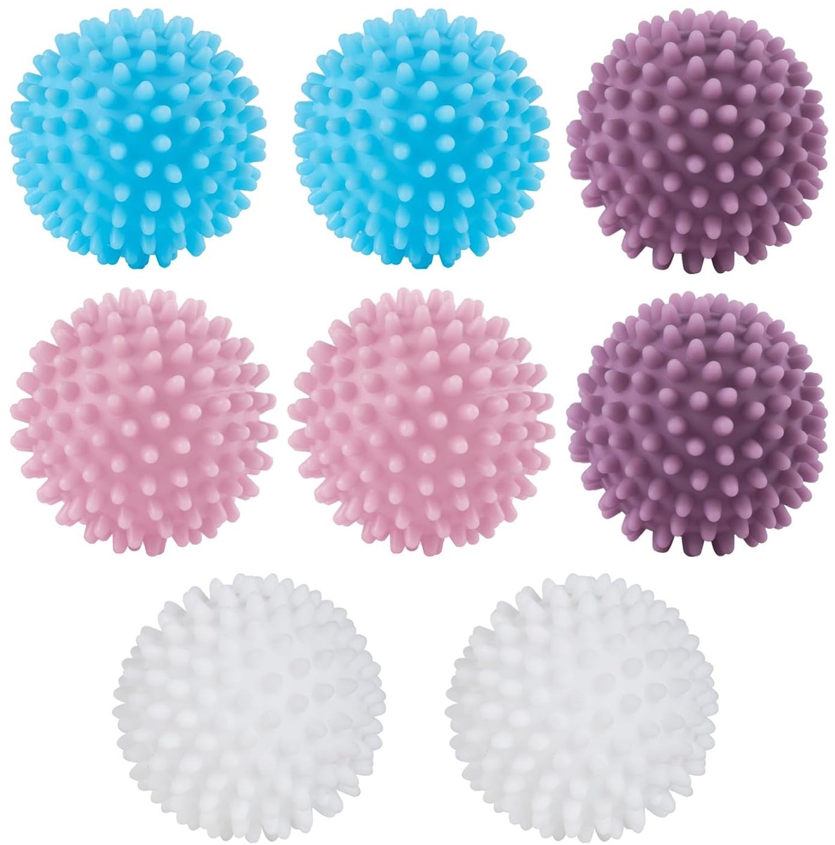 Set van 8 wasdrogerballen - Herbruikbaar - Fluffigere Kleding