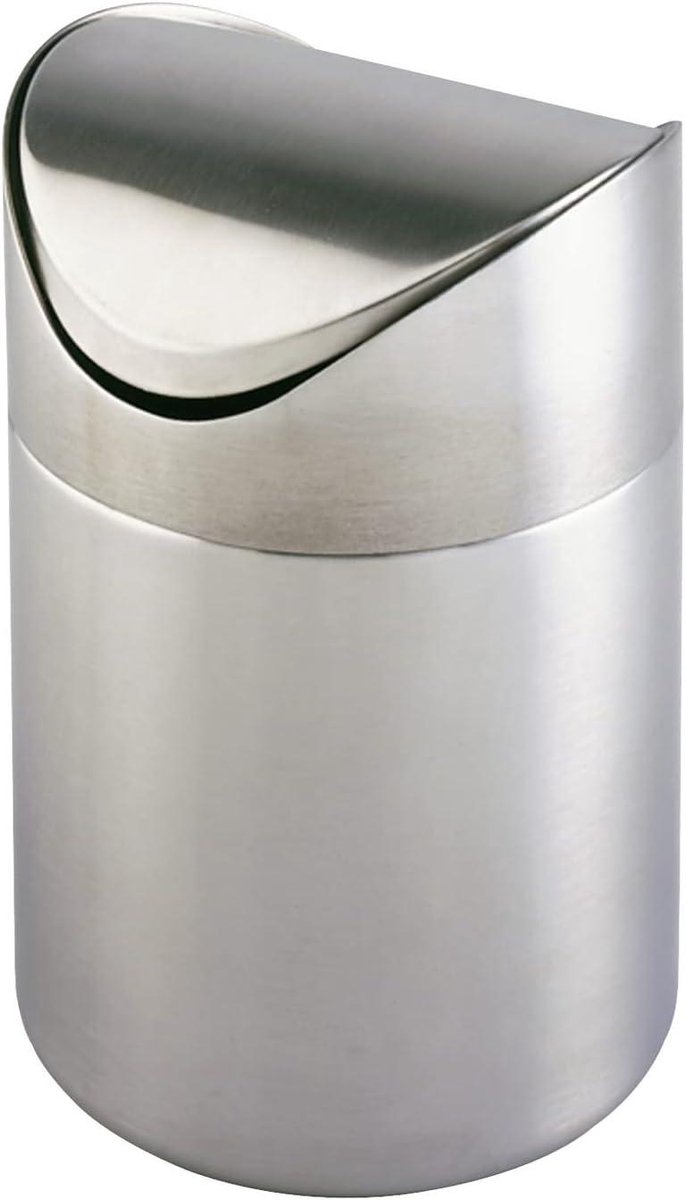 Cosmetica emmer - Afvalbakje Keuken - Afval Scheiden - Schommeldeksel - 3 liter - Zilver